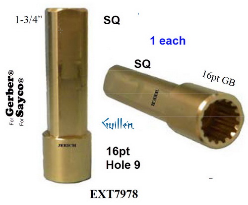 JER EXT7978; __ 1-3/4in; SQ x 16pt; Stem extension; in Unfinish