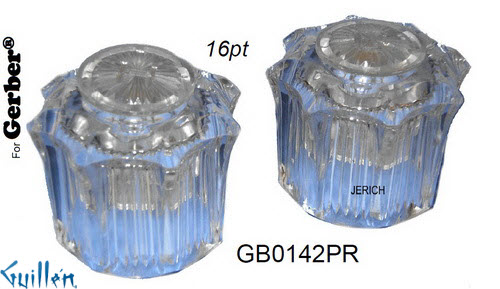 JER GB0142PR;__ 16pt; knob Acrylic handle pair; in Chrome