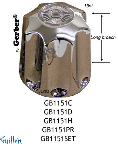 JER GB1151PR;__ 16pt; knob Metal handle pair; in Chrome