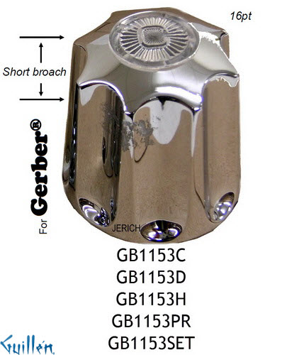 JER GB1153H;__ 16pt; knob Metal handle hot; in Chrome