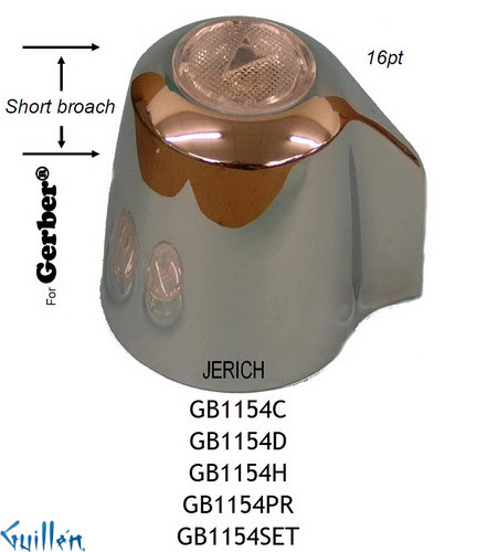 JER GB1154SET;__ 16pt; lever Metal handle w/ 3 buttons; in Chrome