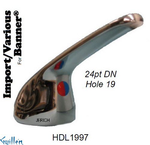 JER HDL1997;__ 24pt; lever Metal handle dual; in Chrome