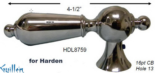 JER HDL8759;__ 4-1/2in 16pt; lever Metal handle ; in Chrome