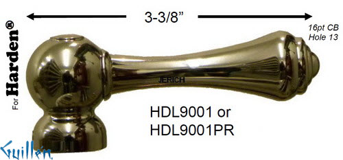 JER HDL9001PR;__ 3-3/8in 16pt; lever Metal handle pair; in Chrome