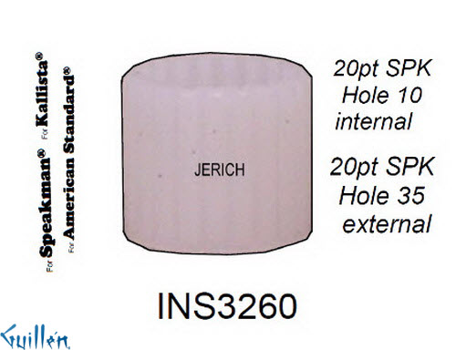 JER INS3260;__ 20pt 20pt; plastic handle insert ; in Unfinish