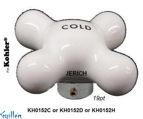 JER KH0152D;__ 19pt; cross Porcelain handle diverter; in White
