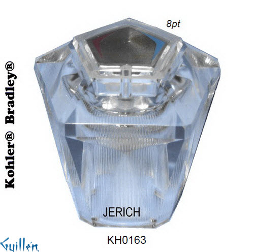 JER KH0163;__ 8pt SQ; knob Acrylic handle ; in Unfinish