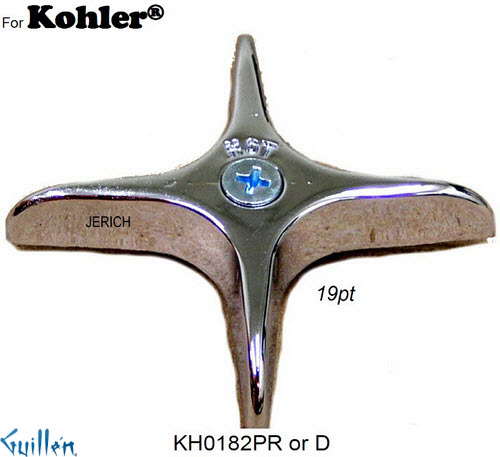 JER KH0182D;__ 19pt; knob w/ 4 prongs Metal handle diverter; in Chrome