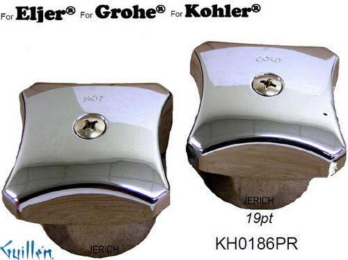 JER KH0186PR;__ 19pt; knob Metal handle pair; in Chrome