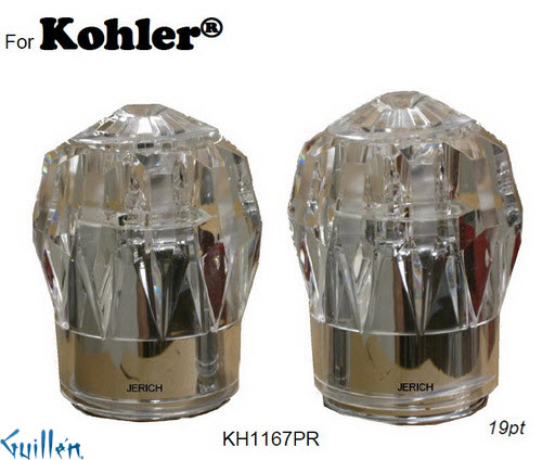 JER KH1167PR;__ 19pt; knob Acrylic handle pair; in Unfinish   Large Flair;  30039-CP; 30041-CP; 30043-CP; 41260-P-CP; 41293-P-CP; 41294-P-CP; 43148-CP; 43149-CP; 43268-CP; 41240-CP; 41242-CP; 40343-CP; GP43146