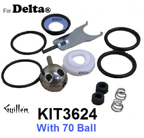 JER KIT3624;;__ Rebuild kit with 70 Ball for Delta; in Unfinish; Replaces RP3624