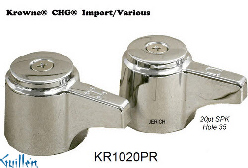 JER KR1020PR;__ 20pt; lever Metal handle pair; in Chrome