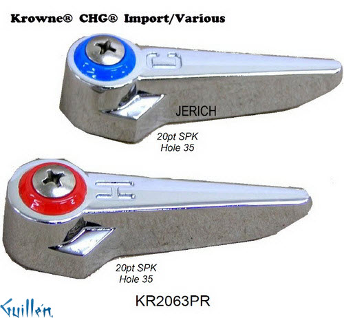 JER KR2063PR;__ 20pt; lever Metal handle pair; in Chrome