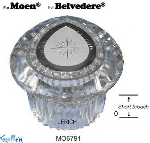 JER MO6791;__ Short; knob Acrylic handle ; in Unfinish