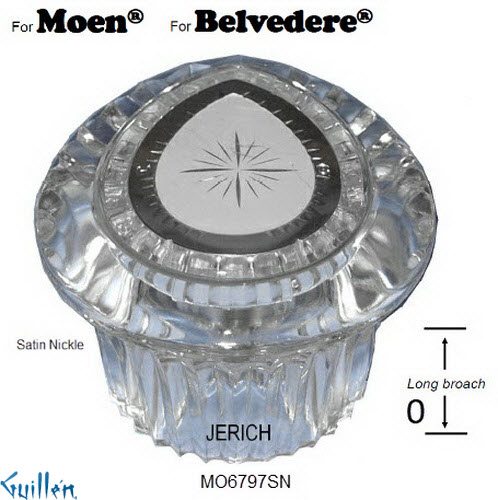 JER MO6797SN;__ Long; knob Acrylic handle ; in Satin Nickle