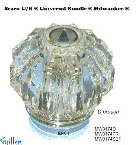 JER MW0174PR;__ D; knob Acrylic handle pair; in Chrome