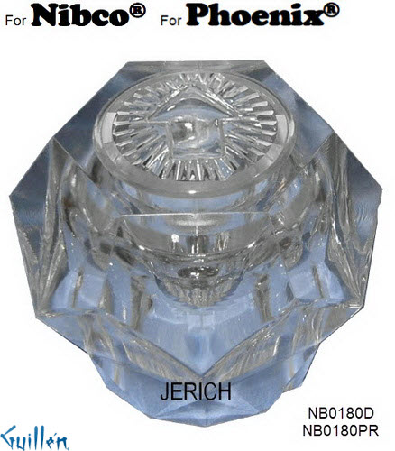 JER NB0180PR;__ UNK; knob Acrylic handle pair; in Unfinish