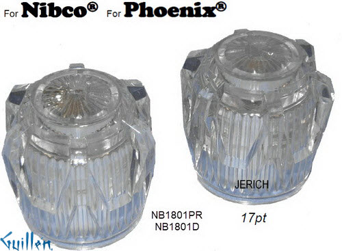 JER NB1801PR;__ 17pt; knob Acrylic handle pair; in Unfinish