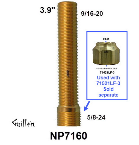 JEER NP7160;;__ 3.9in Brass nipple extension used with 71521LF-3; in Unfinish