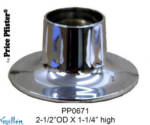 JER PP0671;; escutcheon bell wide spread; in Chrome