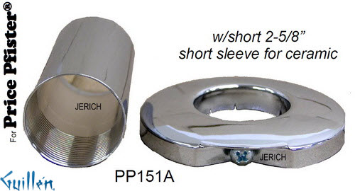 JER PP151A;; sleeve & escutcheon kit; in Chrome