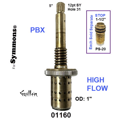 JER PS-20;__ 1-1/2in Rnd; Stop valve; in Unfinish