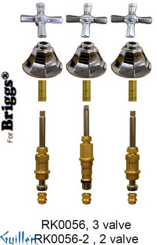JER RK0056-2;; __ 2; Rebuild kit with 2 cross handle; in Chrome