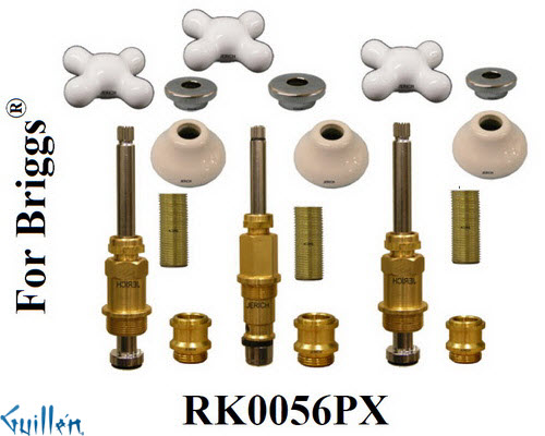 JER RK0056PX;; __ 3; Rebuild kit with 3 cross porcelain handle; in Chrome