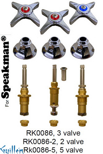 JER RK0086-2;; __ 2; Rebuild kit with 2 cross handle; in Chrome