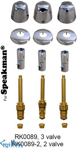 JER RK0089-2;; __ 2; Rebuild kit with 2 knob handle; in Chrome