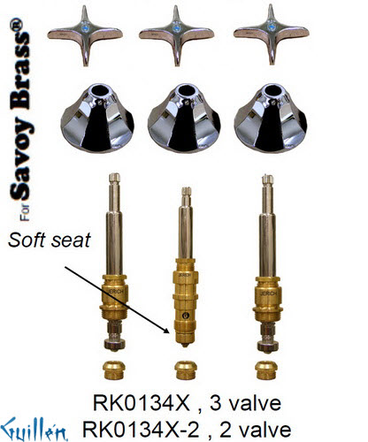 JER RK0134X;; __ 3; Rebuild kit with 3 cross handle; in Chrome