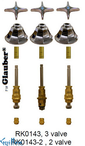 JER RK0143-2;; __ 2; Rebuild kit with 2 cross handle; in Chrome