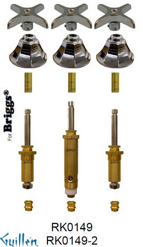 JER RK0149;; __ 3; Rebuild kit with 3 cross handle; in Chrome