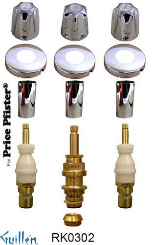 JER RK0302;; __ 3; Rebuild kit with 3 knob handle; in Chrome