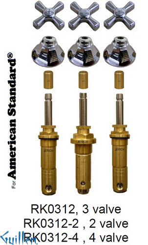 JER RK0312-4;; __ 4; Rebuild kit with 4 cross handle; in Chrome