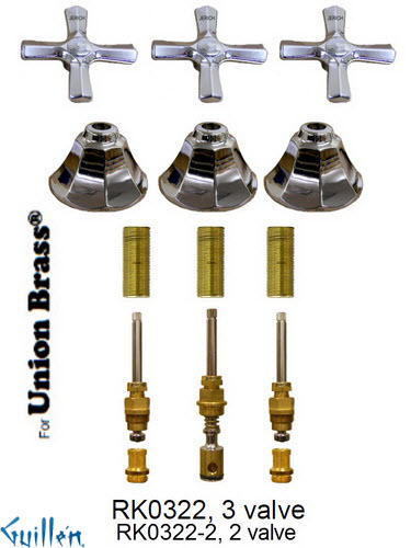 JER RK0322-2;; __ 2; Rebuild kit with 2 cross handle; in Chrome