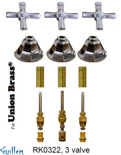 JER RK0322;; __ 3; Rebuild kit with 3 cross handle; in Chrome