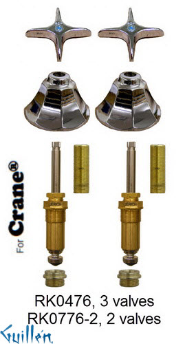 JER RK0476;; __ 3; Rebuild kit with 3 cross handle; in Chrome