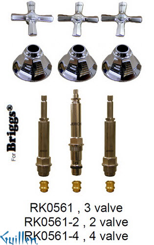 JER RK0561;; __ 3; Rebuild kit with 3 cross handle; in Chrome