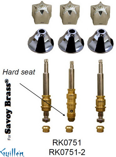 JER RK0751;; __ 3; Rebuild kit with 3 knob handle; in Chrome