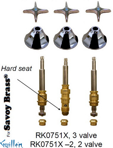 JER RK0751X;; __ 3; Rebuild kit with 3 cross handle; in Chrome