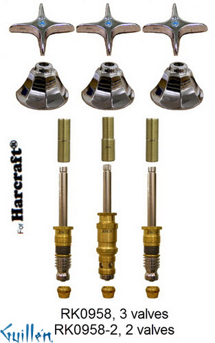 JER RK0958;; __ 3; Rebuild kit with 3 cross handle; in Chrome