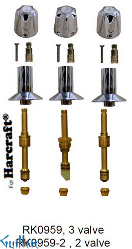 JER RK0959-2;; __ 2; Rebuild kit with 2 knob handle; in Chrome