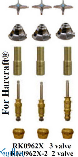 JER RK0962X;; __ 3; Rebuild kit with 3 cross handle; in Chrome
