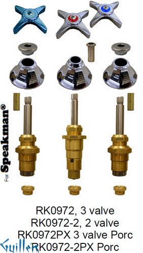JER RK0972;; __ 3; Rebuild kit with 3 cross handle; in Chrome