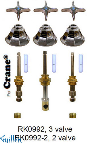 JER RK0992;; __ 3; Rebuild kit with 3 cross handle; in Chrome