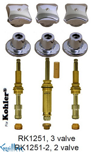 JER RK1251;; __ 3; Rebuild kit with 3 knob handle; in Chrome