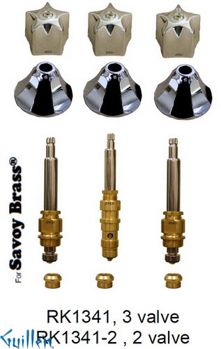 JER RK1341;; __ 3; Rebuild kit with 3 knob handle; in Chrome