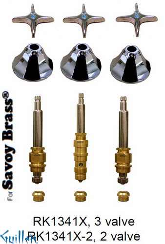 JER RK1341X;; __ 3; Rebuild kit with 3 cross handle; in Chrome
