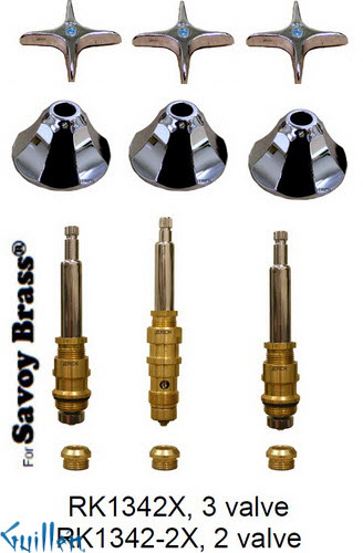 JER RK1342X;; __ 3; Rebuild kit with 3 cross handle; in Chrome
